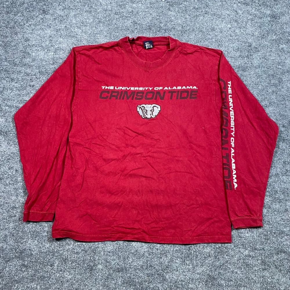Alabama Crimson Tide Mens Large Long Sleeve T-Shirt Red Choice Apparel NCAA‎